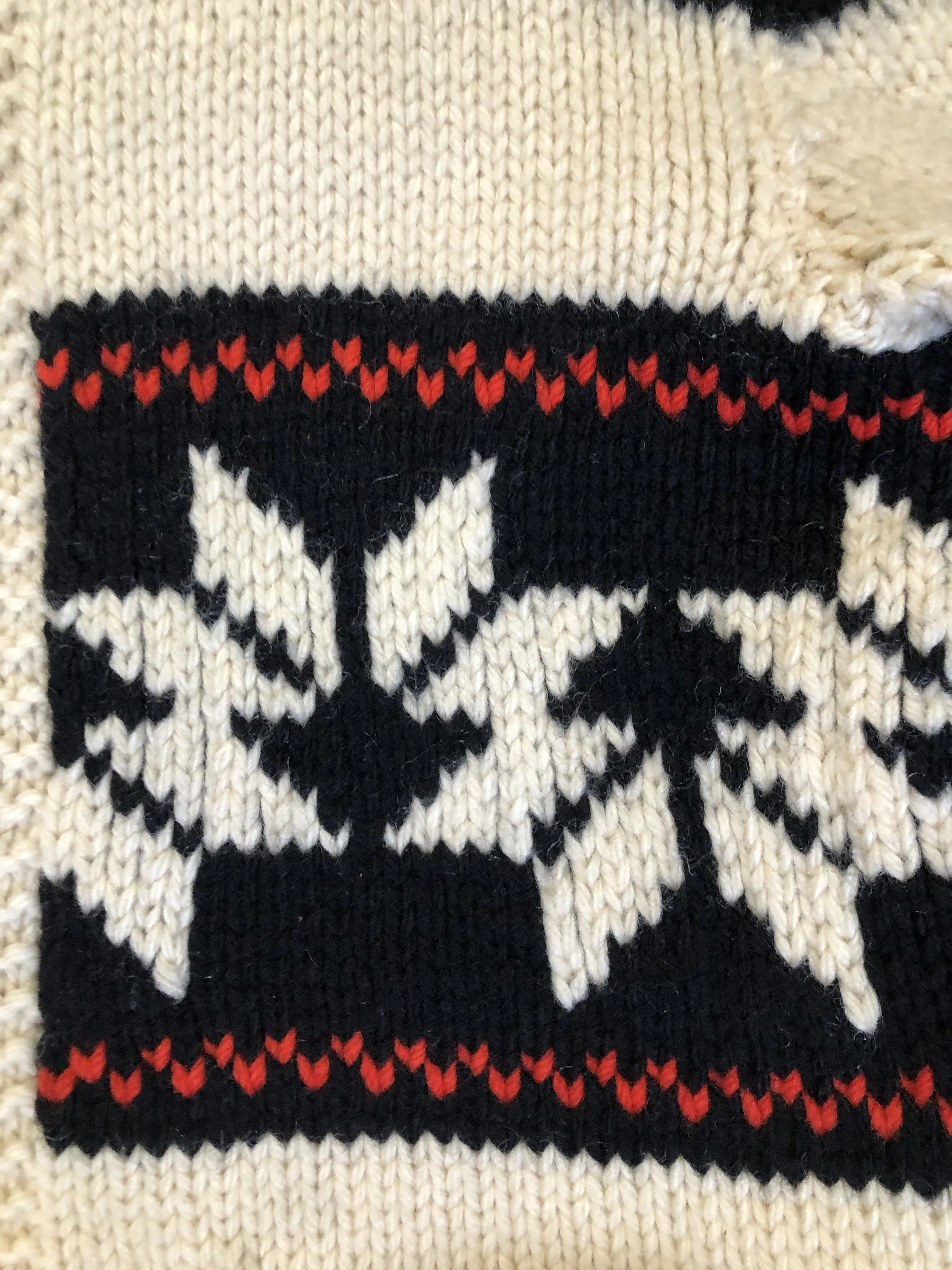 Vintage Cowichan Style Wool Zip Cardigan