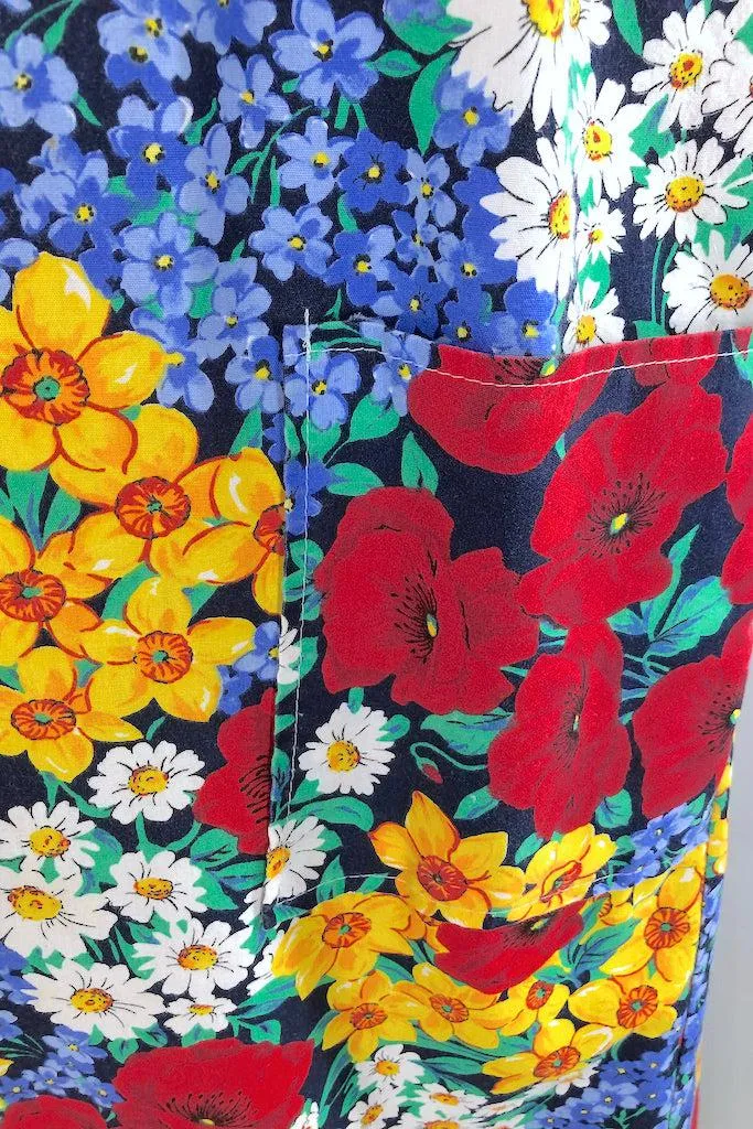Vintage Garden Floral Print Sundress