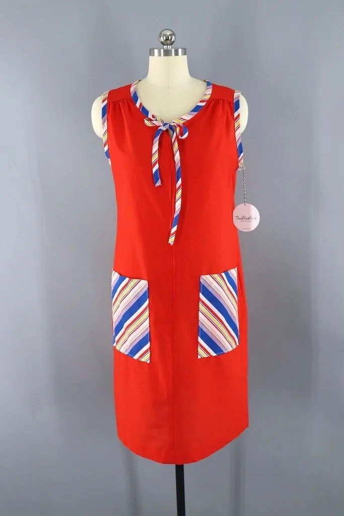 Vintage Red Sleeveless Sundress