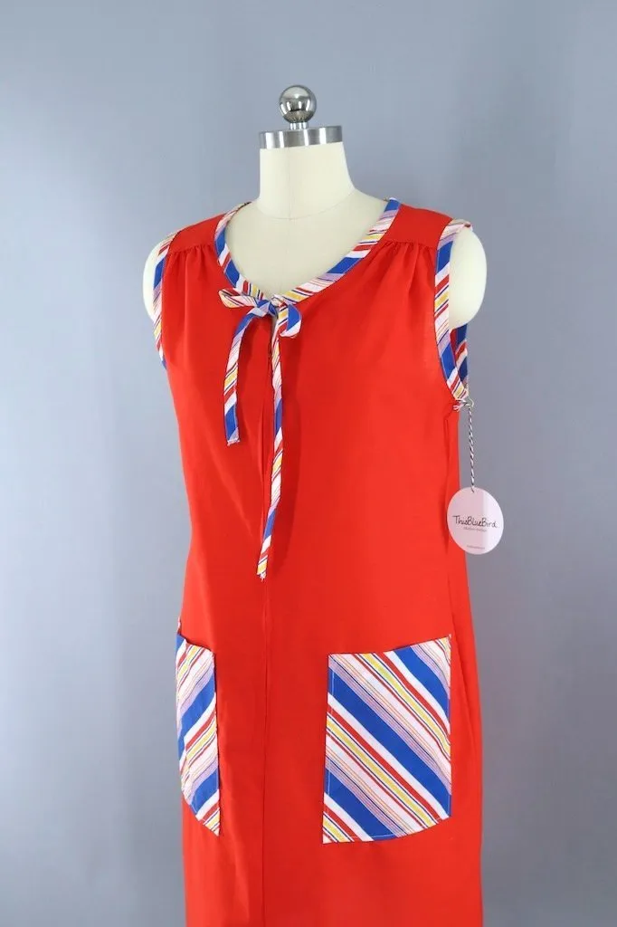 Vintage Red Sleeveless Sundress