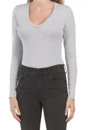 Women's Plain Bodysuit,Grey