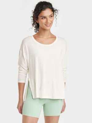 Women's Plain Solid Sport Top,Off Withe
