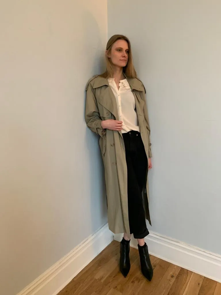 Yves Saint Laurent 1980's trench / mac coat in neutral