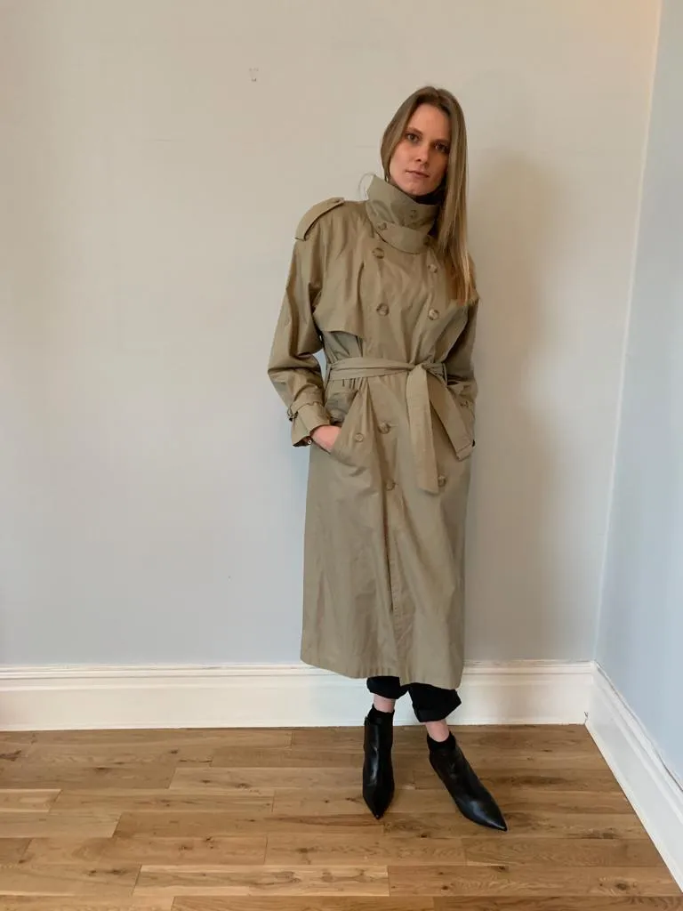 Yves Saint Laurent 1980's trench / mac coat in neutral