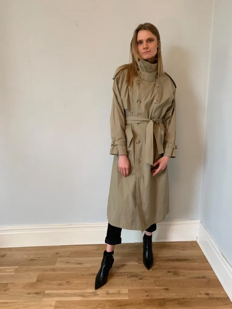 Yves Saint Laurent 1980's trench / mac coat in neutral