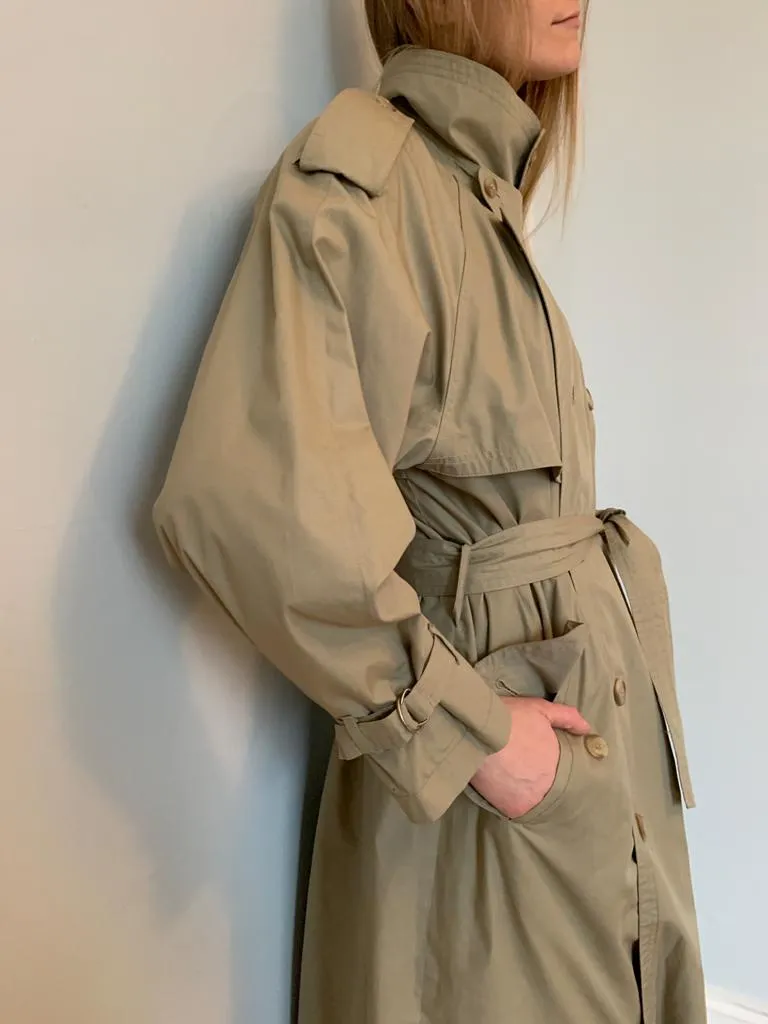 Yves Saint Laurent 1980's trench / mac coat in neutral