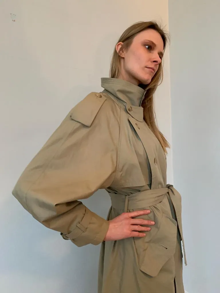 Yves Saint Laurent 1980's trench / mac coat in neutral