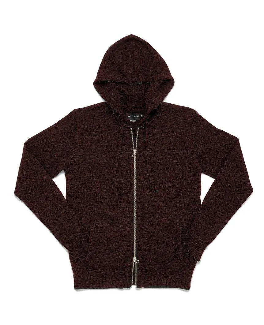 Zip-Up Hoodie Maroon