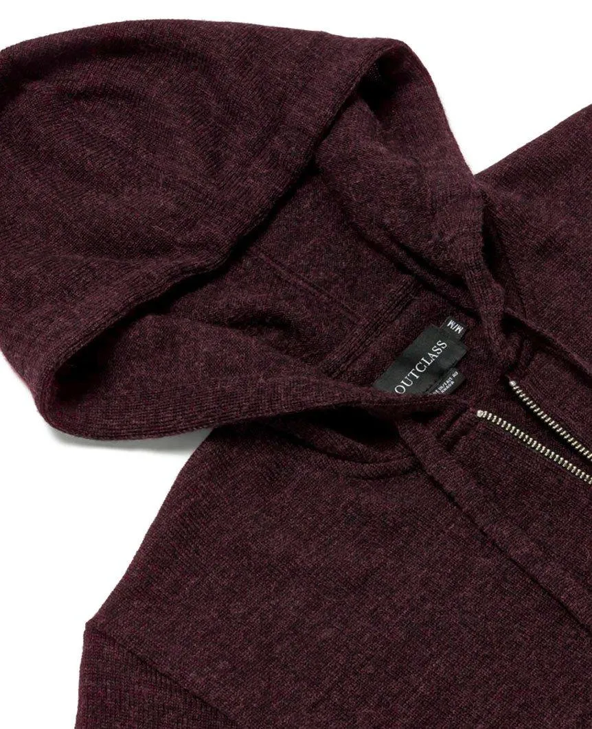 Zip-Up Hoodie Maroon